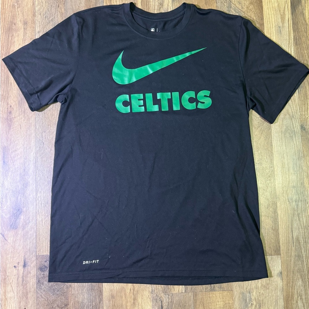 Nike Black Tee with Green Celtics Logo